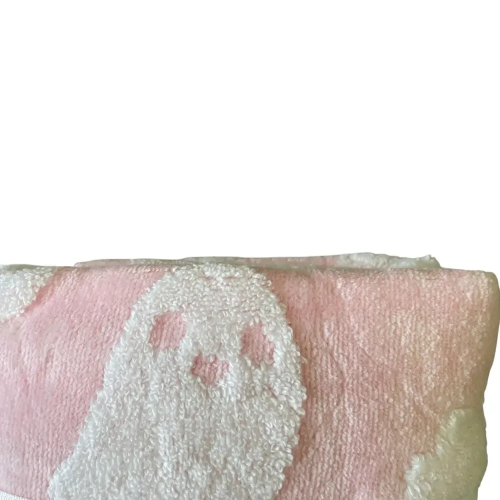 Caro Home Halloween Ghost Hand Towels 18x28 Plush Pink & White Set of 2 New